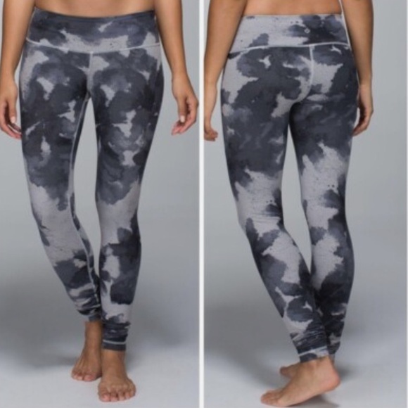 lululemon athletica Wunder Under Floral Platoon Silver Spoon Gray Legging Size 4 - Picture 1 of 5